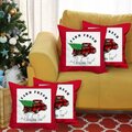 Homeroots Christmas Buffalo Check Pick Up Truck Throw Pillows, Multi Color, 4PK 400899